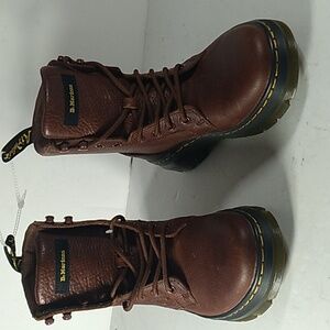New, Dr. Martens Dark Brown Leather Boots Size 5M...6W.